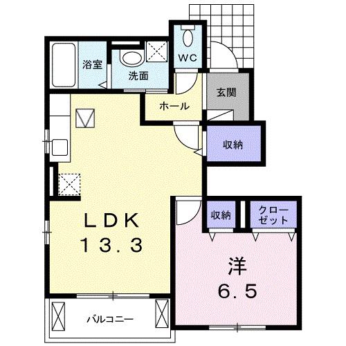 グランシャリオ(1LDK/1階)の間取り写真