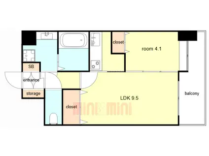 ES-GRANDE大阪 CITY AVENUE(1LDK/10階)の間取り写真