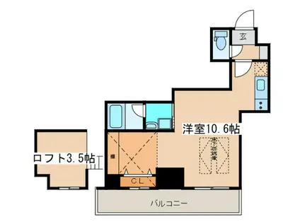 LA FONTE(ワンルーム/5階)の間取り写真