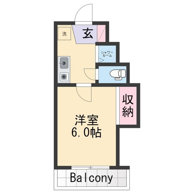 ラヴニール(1K/3階)の間取り写真