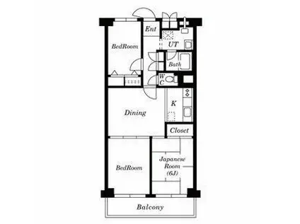 花小金井スカイハイツB棟(3DK/4階)の間取り写真