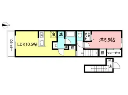 ソフィア(1LDK/1階)の間取り写真
