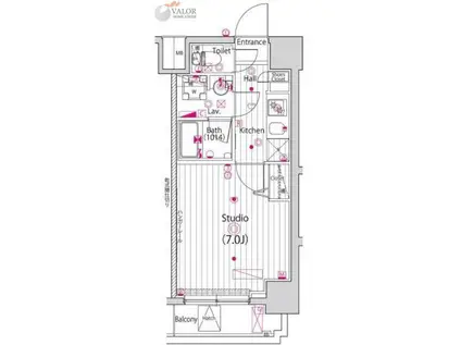 ガーラステージ横濱関内(1K/5階)の間取り写真