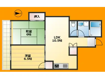 国立ローズマンション(2LDK/2階)の間取り写真