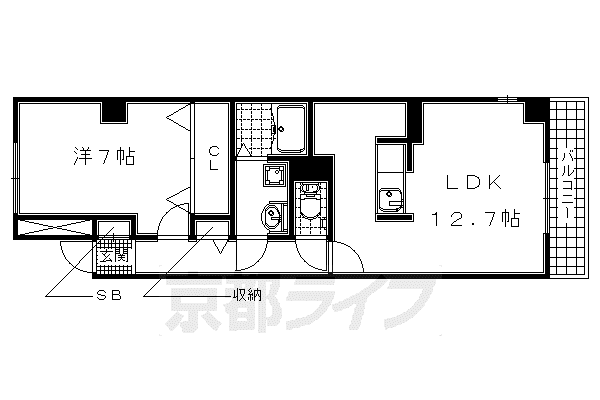 ヴェルデ ストーリアII(1LDK/2階)の間取り写真