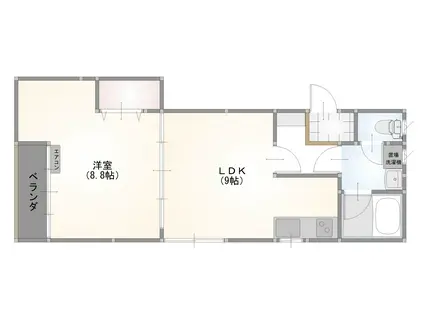 グリーンパーク(1LDK/1階)の間取り写真