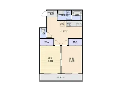 ステージM(2DK/3階)の間取り写真