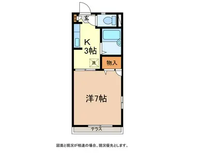 クレストンハウス(1K/1階)の間取り写真