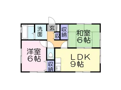 ムラツハイツⅠ(2LDK/2階)の間取り写真