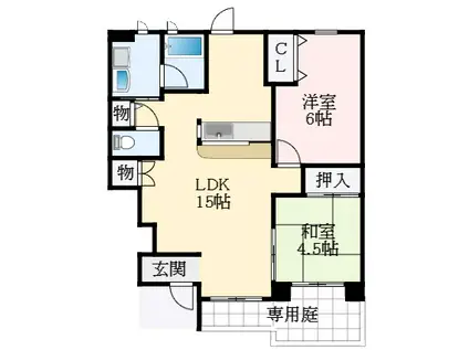 四季の彩(2LDK/1階)の間取り写真