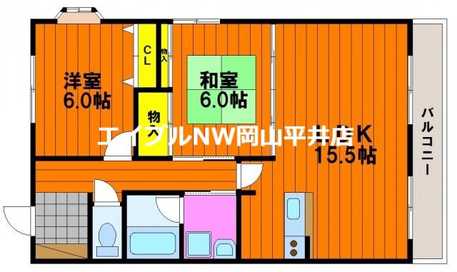 レジデンス泉(2LDK/2階)の間取り写真