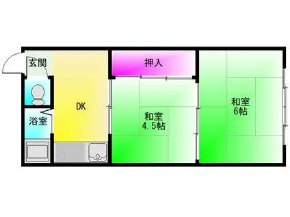 エクセレント老原(2K/2階)の間取り写真