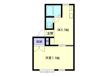 シティーハイツ(1DK/1階)の間取り写真