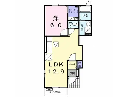 ガーデンフレンドI 古海(1LDK/1階)の間取り写真