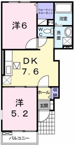 メゾン ド シュウ(2DK/1階)の間取り写真