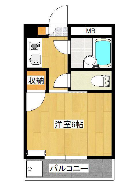 ジュネパレス津田沼第15(1K/1階)の間取り写真