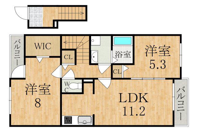 セレンディピティ II(2LDK/2階)の間取り写真