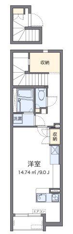 ミランダファルコナーII(ワンルーム/2階)の間取り写真