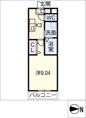 メゾン大井(1K/1階)の間取り写真