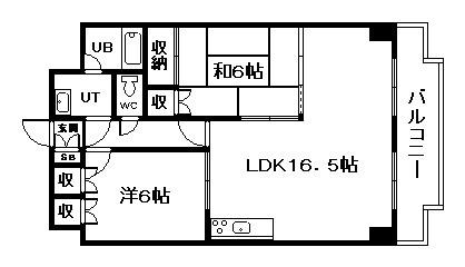 スケア509酒井ビル(2LDK/5階)の間取り写真