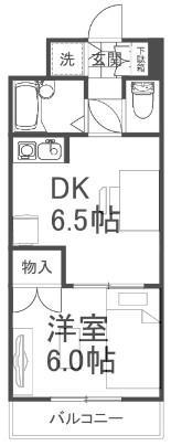 エクセルプレイス白陽(1DK/3階)の間取り写真