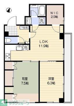 ベルウッド丸山(2LDK/5階)の間取り写真