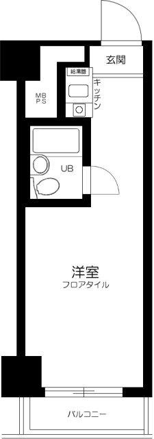 五反田ダイヤモンドマンション(ワンルーム/6階)の間取り写真