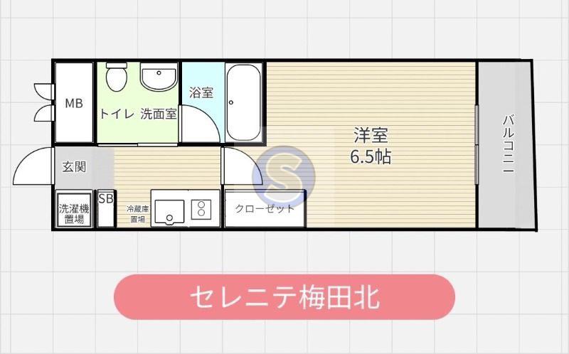 セレニテ梅田北(1K/15階)の間取り写真