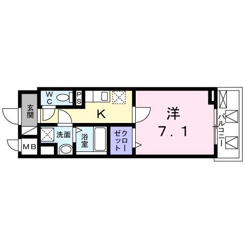 シンセリティグレイス南大井(1K/4階)の間取り写真