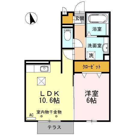 セントレ カーサ(1LDK/1階)の間取り写真