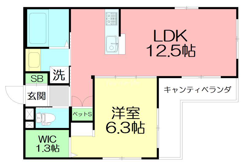 メゾン エスペランサ 辻堂(1LDK/3階)の間取り写真
