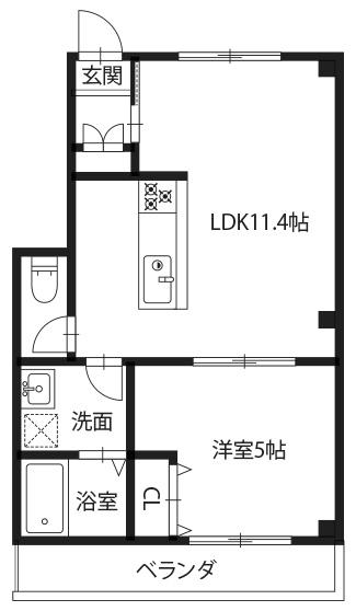 ピース・アレグリア(1LDK/1階)の間取り写真