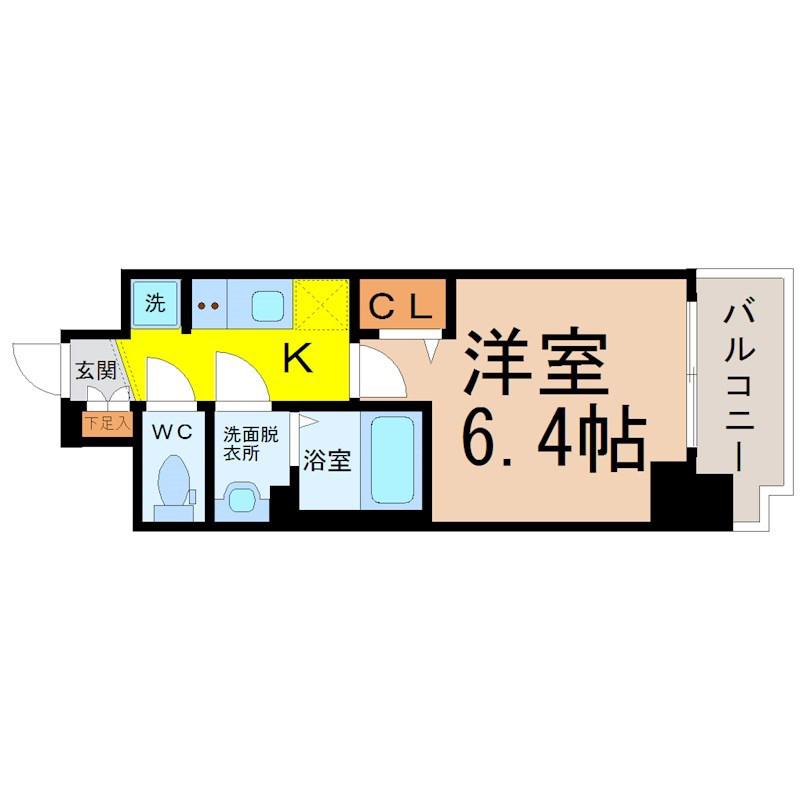プレサンス鶴舞駅前レジス(1K/9階)の間取り写真
