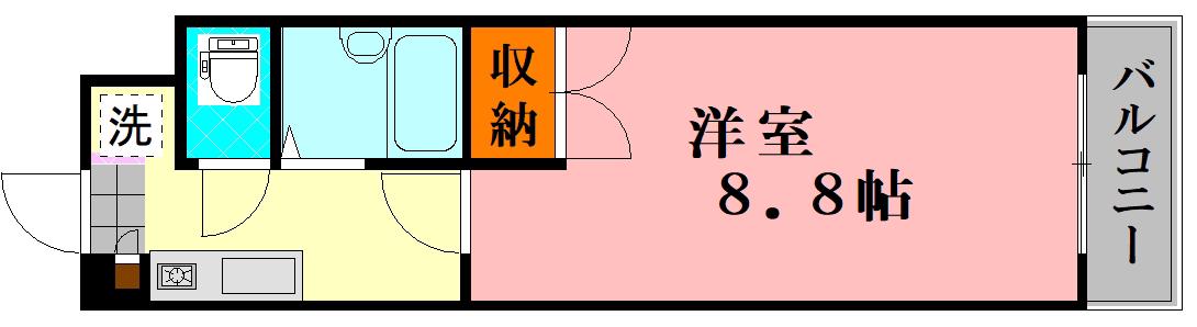 ウィル緑井(1K/2階)の間取り写真