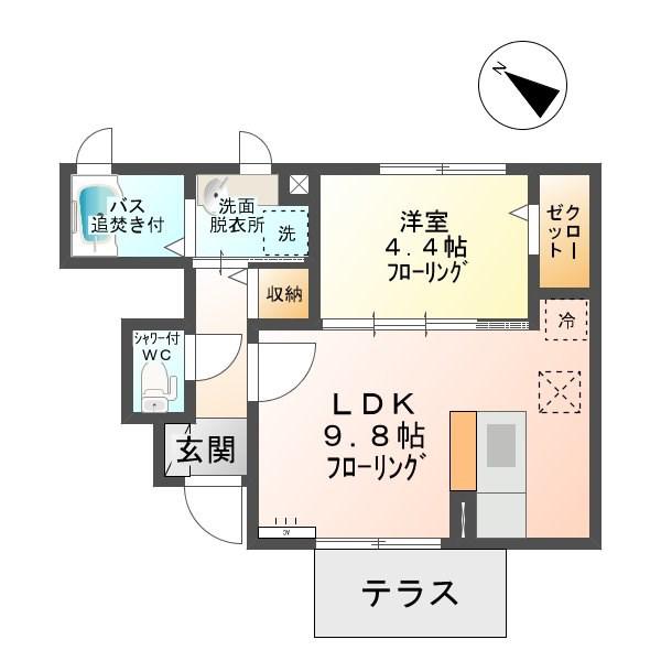 PALAZZO(1LDK/1階)の間取り写真
