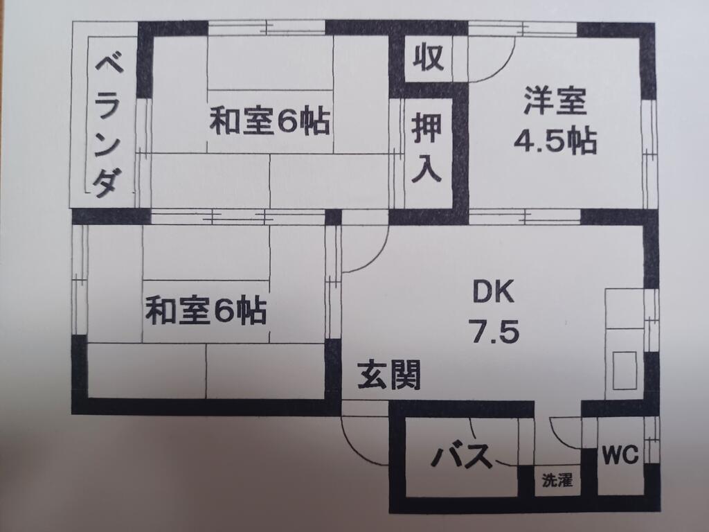 ウィンベル壱番館(3DK/1階)の間取り写真