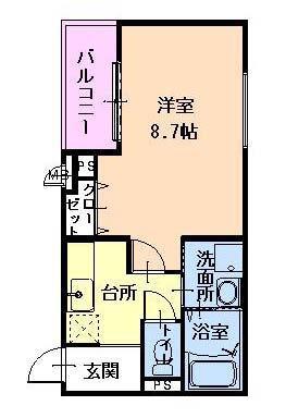 フジパレス塚口Ⅱ番館(1K/2階)の間取り写真