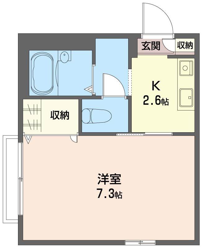 プランドール(1K/1階)の間取り写真
