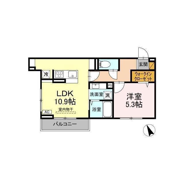 セレウィータ栄町(1LDK/3階)の間取り写真