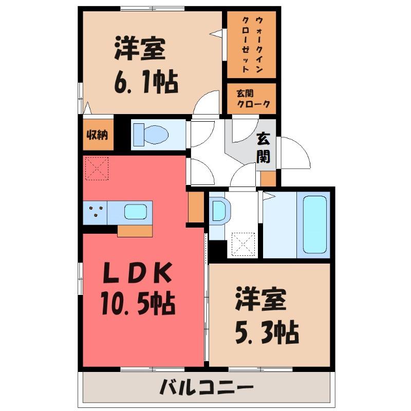 リヴェールマリーズ D(2LDK/1階)の間取り写真