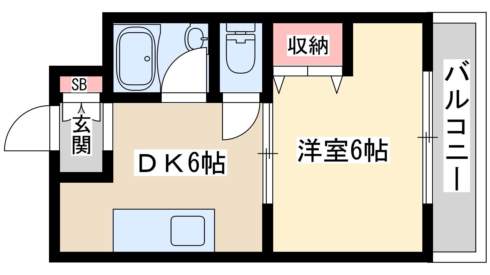 大旺第3マンション(1DK/4階)の間取り写真