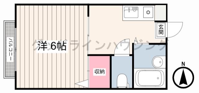 カーサエスクレア A棟(1K/2階)の間取り写真