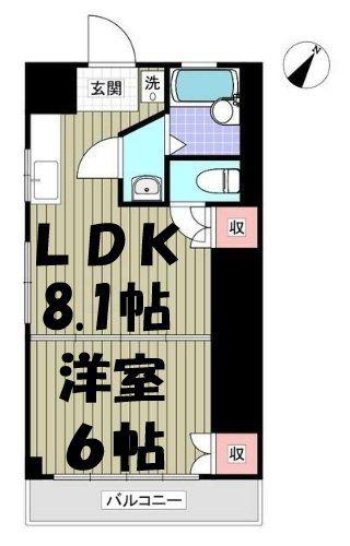 只見ハイツ(1LDK/2階)の間取り写真