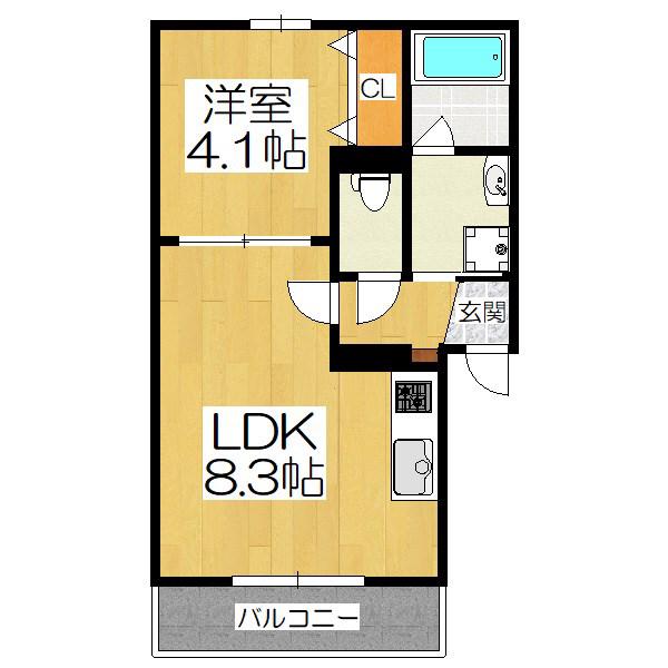 ALEGRIA京都南(1LDK/1階)の間取り写真