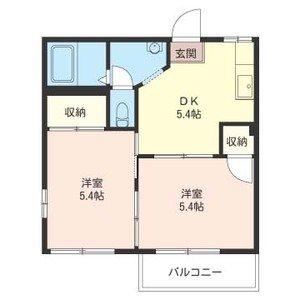 コーポ三起II(2DK/2階)の間取り写真