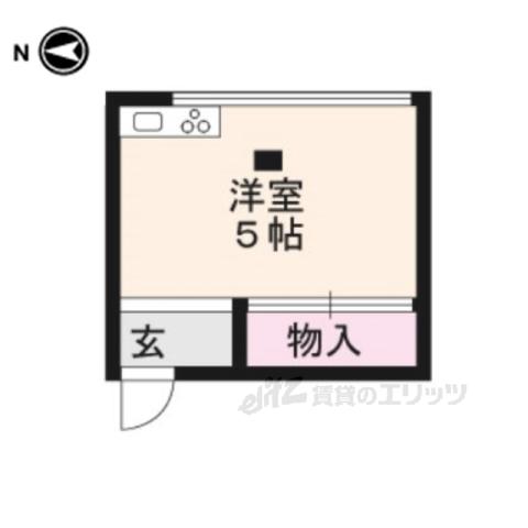 松井荘東館(ワンルーム/1階)の間取り写真