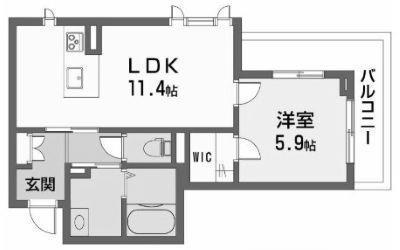 グラン パーチ(1LDK/2階)の間取り写真