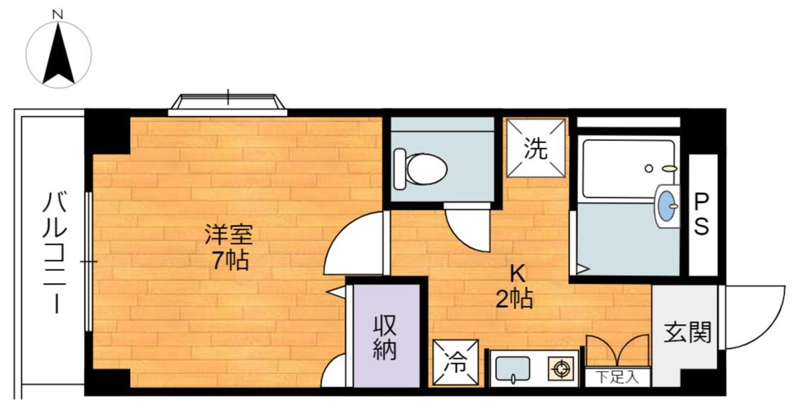 ラモーナ(1K/2階)の間取り写真