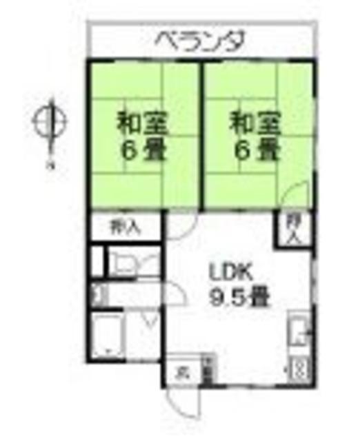ハイツタナカ第I(2LDK/3階)の間取り写真