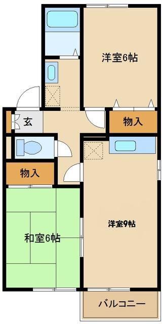 サンモールA(2LDK/1階)の間取り写真